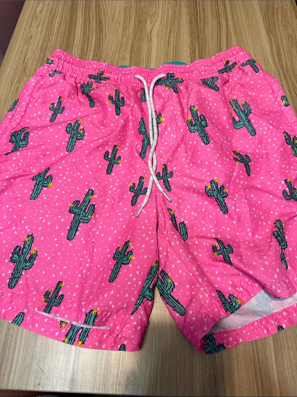 No Boundaries Pink Cactus Print Men’s Shorts
